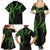 Hawaii Maile Lei Family Matching Summer Maxi Dress and Hawaiian Shirt Aloha Black Color