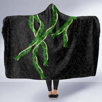 Hawaii Maile Lei Hooded Blanket Aloha Black Color LT03 - Polynesian Pride