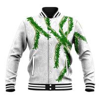 Hawaii Maile Lei Baseball Jacket Aloha White Color LT03 Unisex White - Polynesian Pride