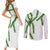 Hawaii Maile Lei Couples Matching Short Sleeve Bodycon Dress and Long Sleeve Button Shirt Aloha White Color