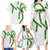 Hawaii Maile Lei Family Matching Long Sleeve Bodycon Dress and Hawaiian Shirt Aloha White Color