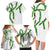 Hawaii Maile Lei Family Matching Long Sleeve Bodycon Dress and Hawaiian Shirt Aloha White Color