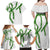 Hawaii Maile Lei Family Matching Off Shoulder Maxi Dress and Hawaiian Shirt Aloha White Color