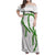 Hawaii Maile Lei Family Matching Off Shoulder Maxi Dress and Hawaiian Shirt Aloha White Color