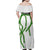 Hawaii Maile Lei Family Matching Off Shoulder Maxi Dress and Hawaiian Shirt Aloha White Color