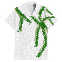 Hawaii Maile Lei Family Matching Puletasi and Hawaiian Shirt Aloha White Color LT03 Dad's Shirt - Short Sleeve White - Polynesian Pride