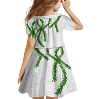 Hawaii Maile Lei Family Matching Tank Maxi Dress and Hawaiian Shirt Aloha White Color