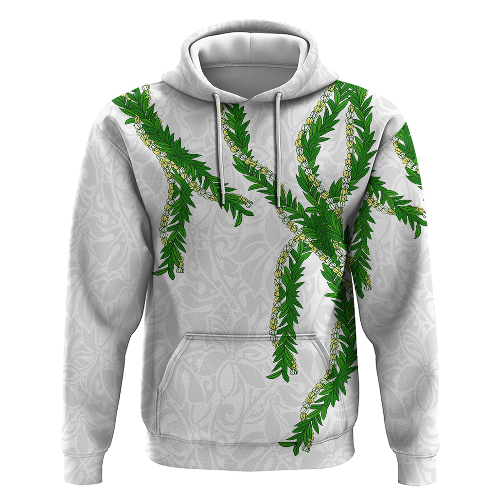 Hawaii Maile Lei Hoodie Aloha White Color