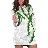 Hawaii Maile Lei Hoodie Dress Aloha White Color LT03 White - Polynesian Pride
