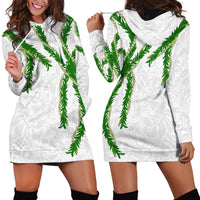 Hawaii Maile Lei Hoodie Dress Aloha White Color LT03 - Polynesian Pride