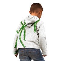 Hawaii Maile Lei Kid Hoodie Aloha White Color