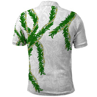 Hawaii Maile Lei Polo Shirt Aloha White Color