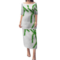Hawaii Maile Lei Puletasi Aloha White Color LT03 Long Dress White - Polynesian Pride