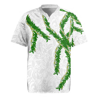 Hawaii Maile Lei Rugby Jersey Aloha White Color LT03 White - Polynesian Pride