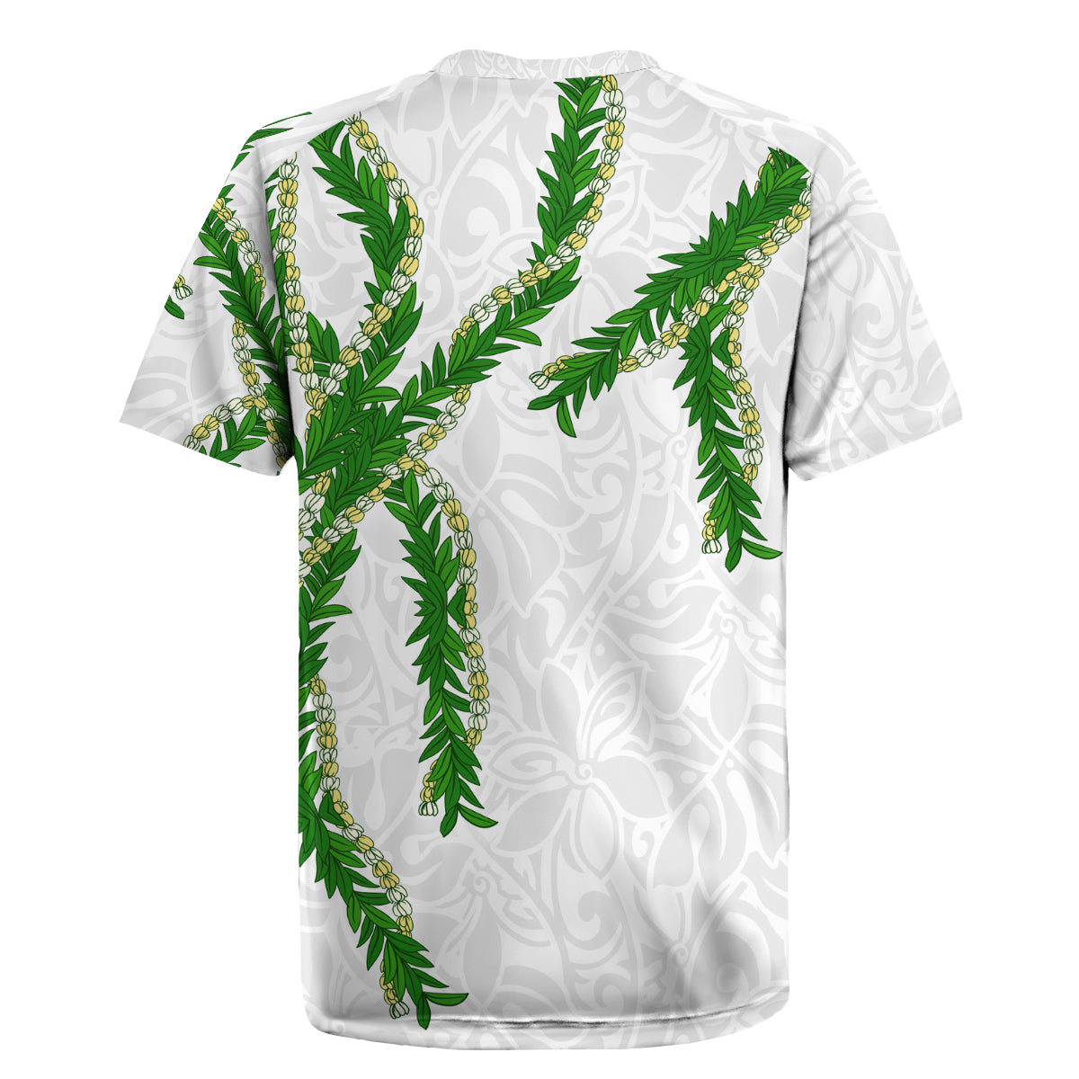 Hawaii Maile Lei Rugby Jersey Aloha White Color LT03 - Polynesian Pride