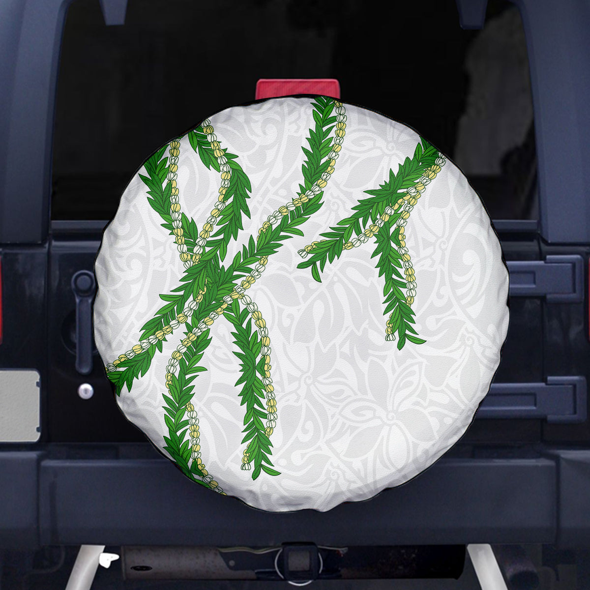 Hawaii Maile Lei Spare Tire Cover Aloha White Color LT03 - Polynesian Pride