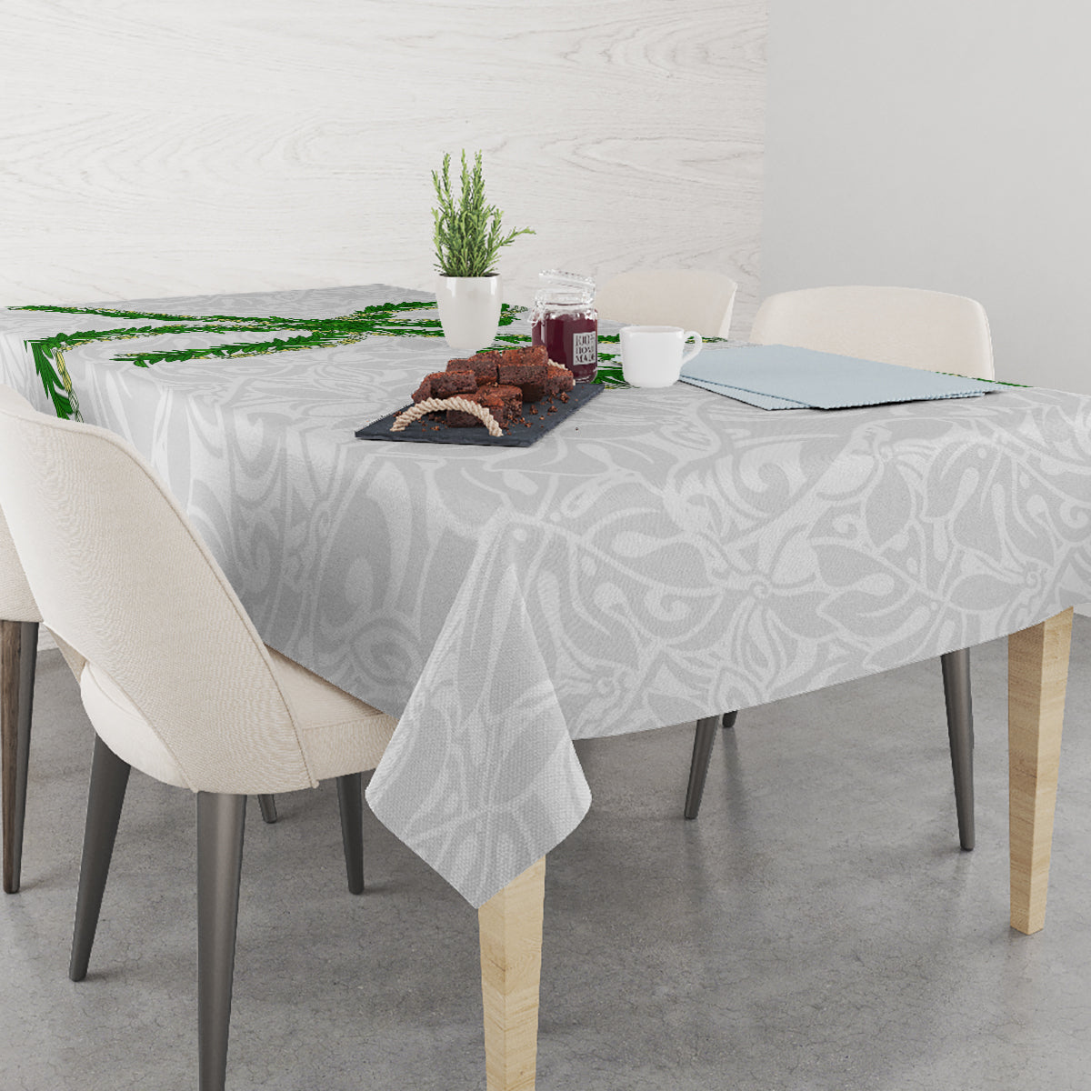 Hawaii Maile Lei Tablecloth Aloha White Color LT03 - Polynesian Pride