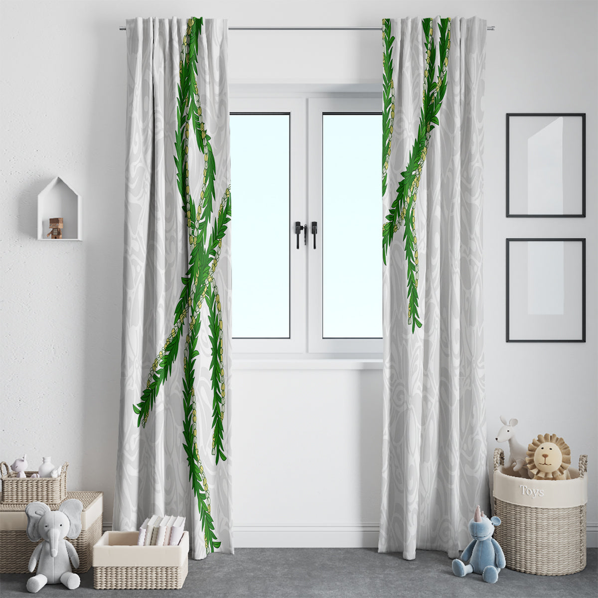 Hawaii Maile Lei Window Curtain Aloha White Color LT03 - Polynesian Pride