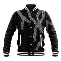 Hawaii Maile Lei Baseball Jacket Aloha Grayscale Color LT03 Unisex Grayscale - Polynesian Pride