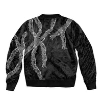 Hawaii Maile Lei Bomber Jacket Aloha Grayscale Color LT03 - Polynesian Pride