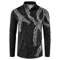 Hawaii Maile Lei Button Sweatshirt Aloha Grayscale Color LT03 Grayscale - Polynesian Pride