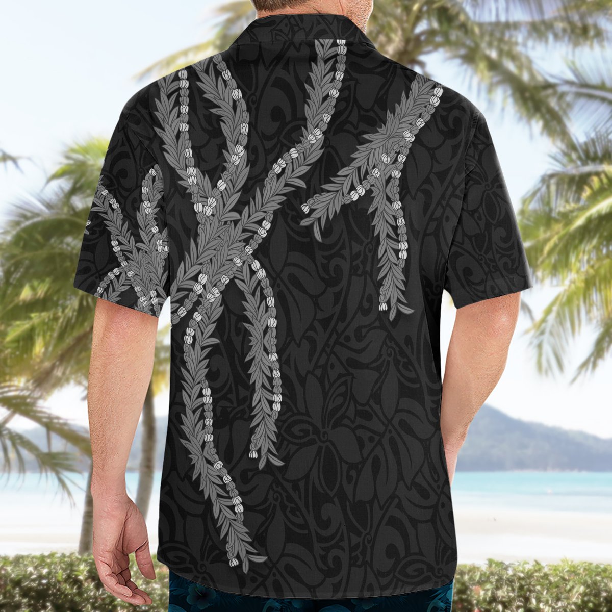 Hawaii Maile Lei Hawaiian Shirt Aloha Grayscale Color LT03 - Polynesian Pride