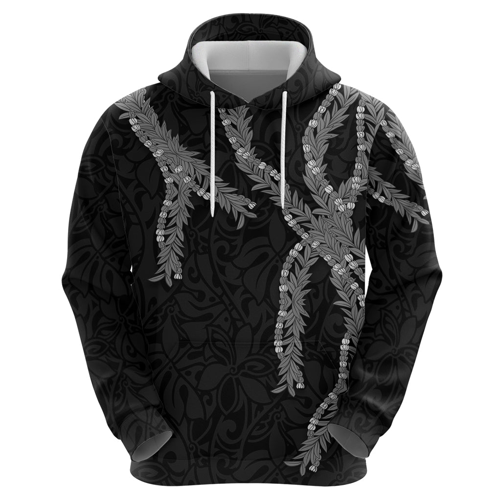 Hawaii Maile Lei Hoodie Aloha Grayscale Color