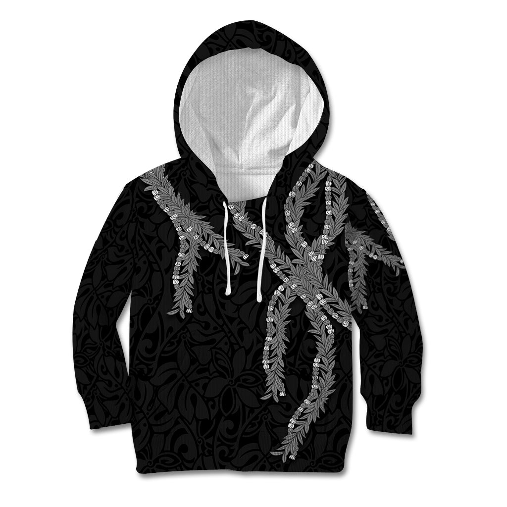 Hawaii Maile Lei Kid Hoodie Aloha Grayscale Color