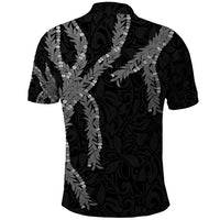 Hawaii Maile Lei Polo Shirt Aloha Grayscale Color