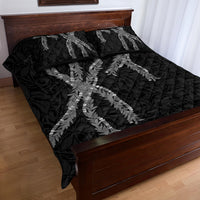 Hawaii Maile Lei Quilt Bed Set Aloha Grayscale Color LT03 - Polynesian Pride