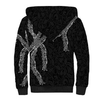 Hawaii Maile Lei Sherpa Hoodie Aloha Grayscale Color LT03 - Polynesian Pride