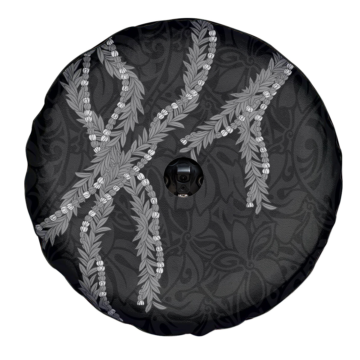 Hawaii Maile Lei Spare Tire Cover Aloha Grayscale Color LT03 - Polynesian Pride