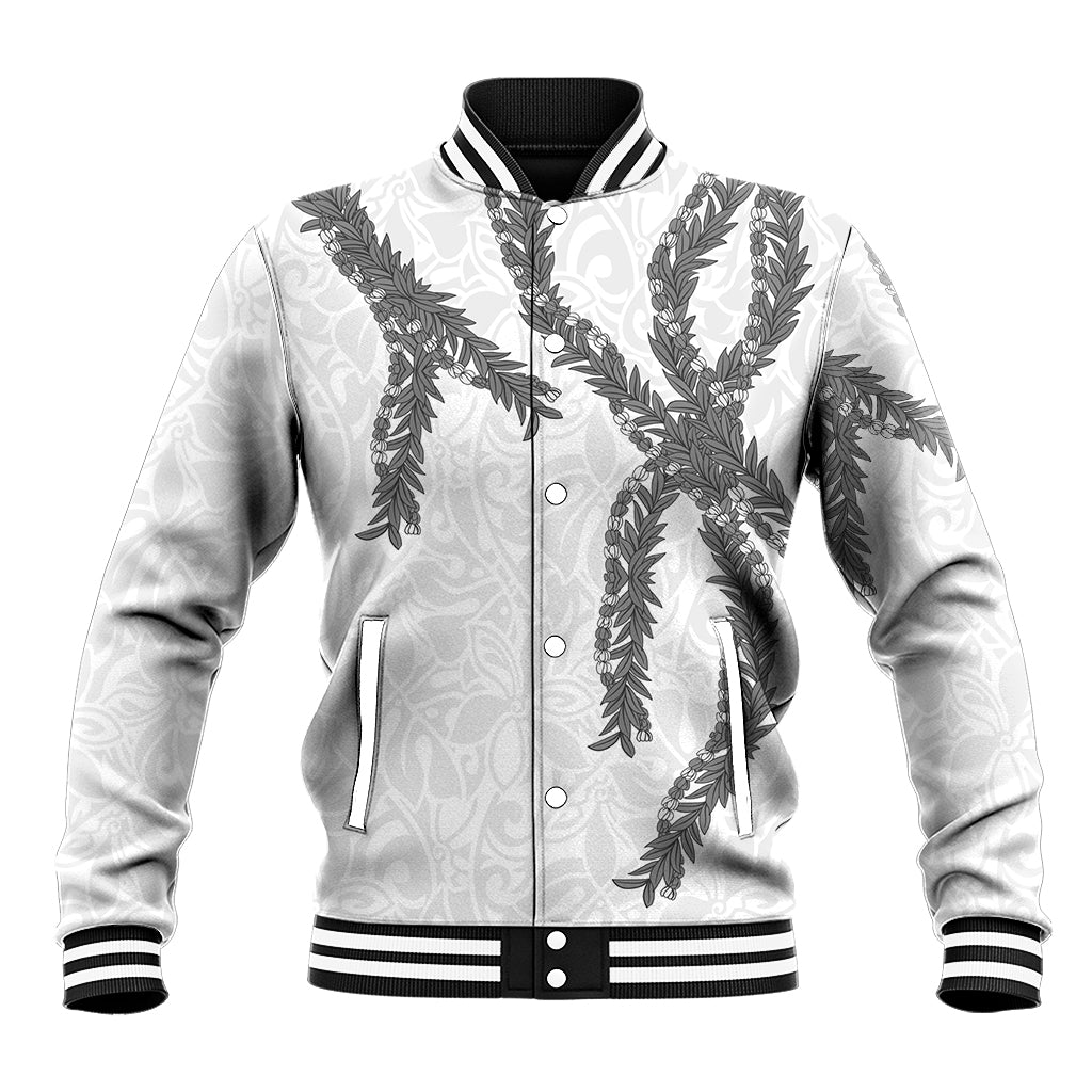 Hawaii Maile Lei Baseball Jacket Aloha The Grey Color LT03 Unisex Grey - Polynesian Pride