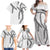 Hawaii Maile Lei Family Matching Off Shoulder Maxi Dress and Hawaiian Shirt Aloha The Grey Color