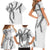 Hawaii Maile Lei Family Matching Short Sleeve Bodycon Dress and Hawaiian Shirt Aloha The Grey Color