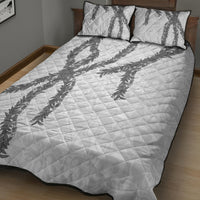 Hawaii Maile Lei Quilt Bed Set Aloha The Grey Color LT03 - Polynesian Pride