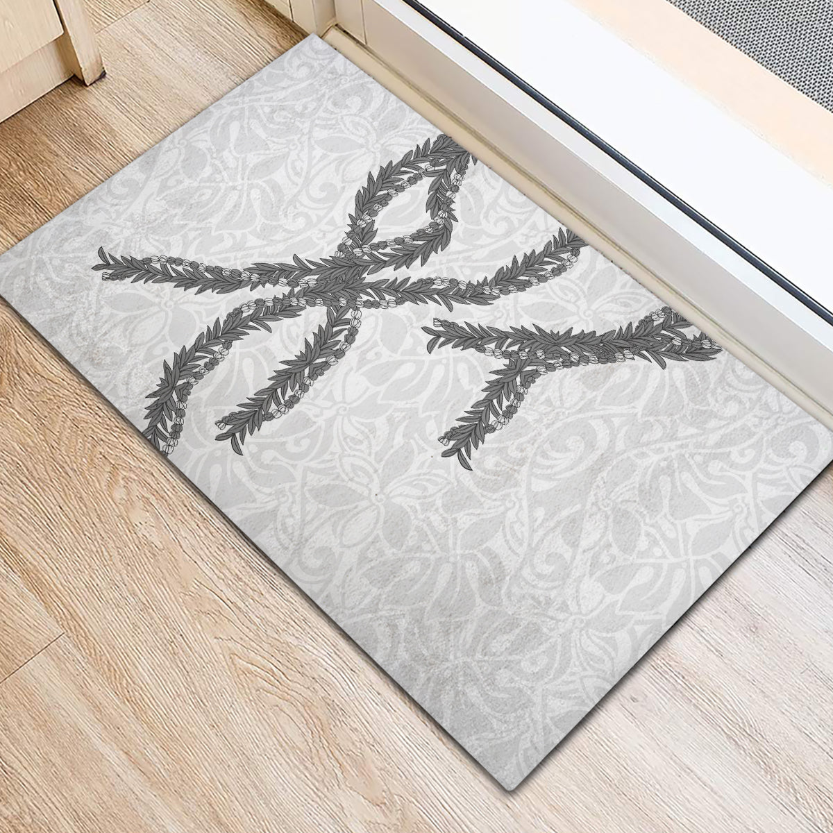 Hawaii Maile Lei Rubber Doormat Aloha The Grey Color LT03 - Polynesian Pride