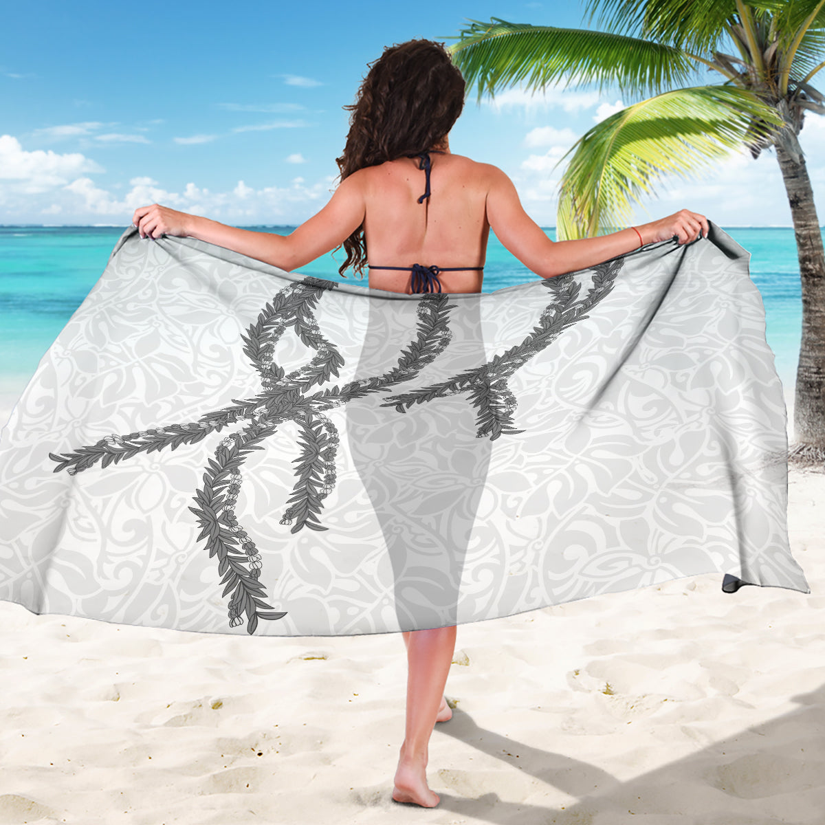 Hawaii Maile Lei Sarong Aloha The Grey Color