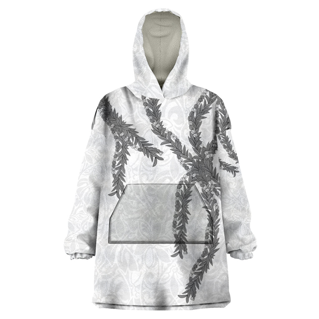 Hawaii Maile Lei Wearable Blanket Hoodie Aloha The Grey Color