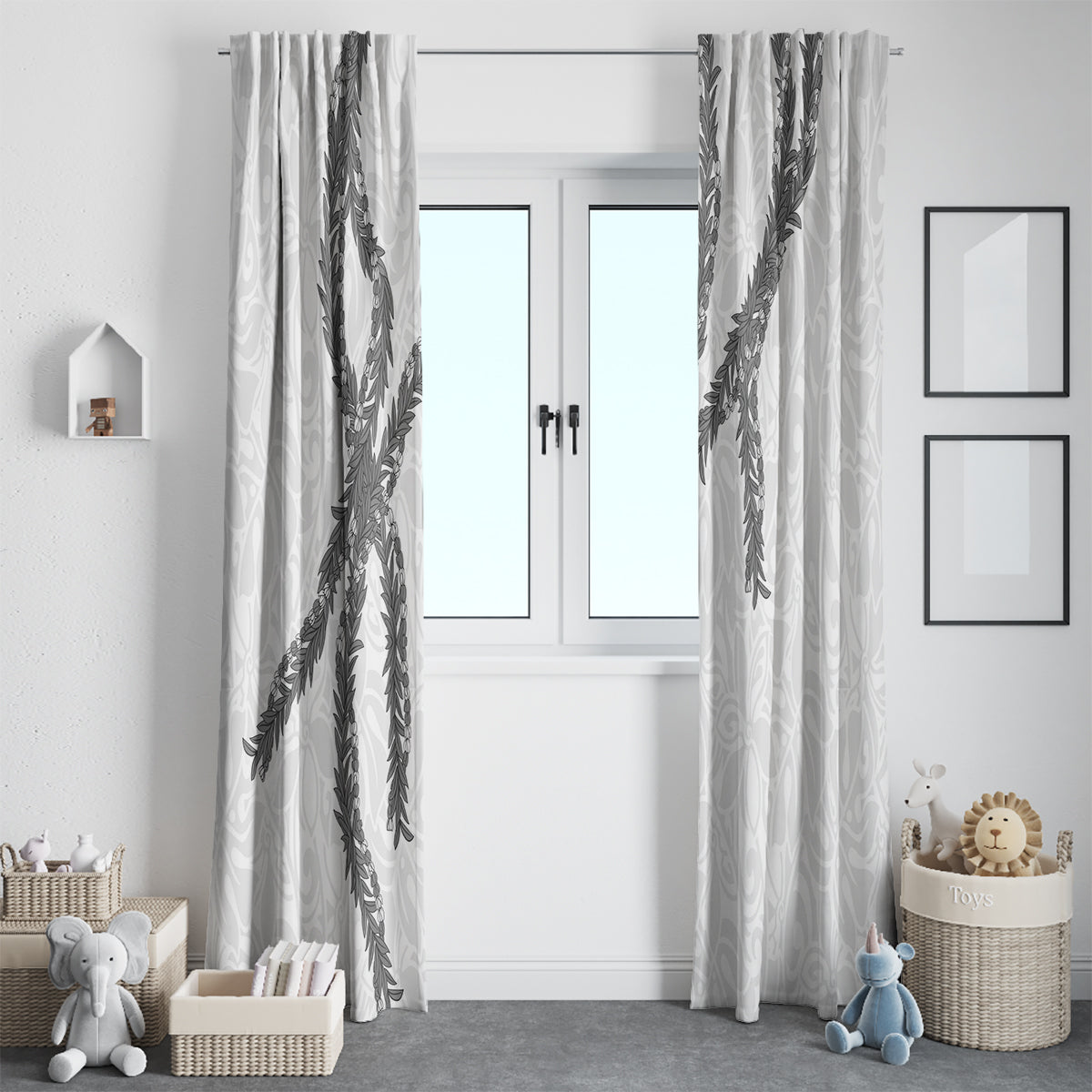 Hawaii Maile Lei Window Curtain Aloha The Grey Color LT03 - Polynesian Pride