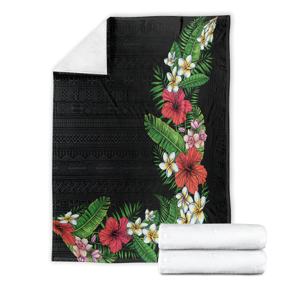 Hawaii Tropical Flowers and Leaves Blanket Tapa Pattern Colorful Mode LT03 - Polynesian Pride