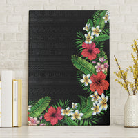 Hawaii Tropical Flowers and Leaves Canvas Wall Art Tapa Pattern Colorful Mode LT03 Without Frame Black - Polynesian Pride