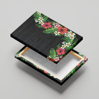 Hawaii Tropical Flowers and Leaves Canvas Wall Art Tapa Pattern Colorful Mode LT03 - Polynesian Pride