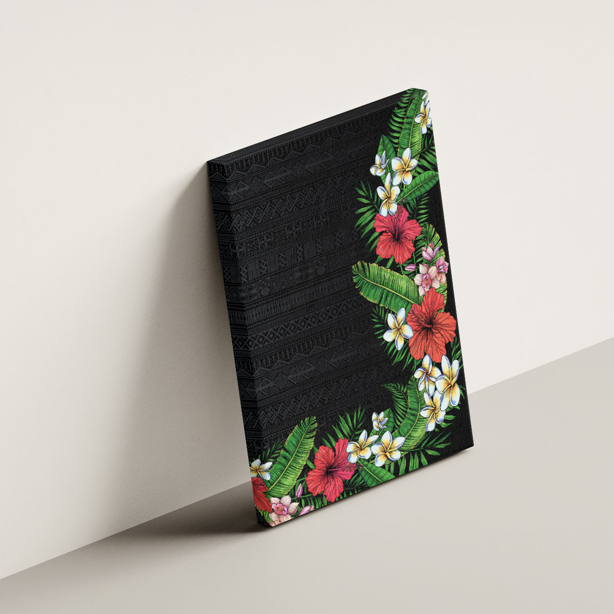 Hawaii Tropical Flowers and Leaves Canvas Wall Art Tapa Pattern Colorful Mode LT03 - Polynesian Pride