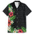 Hawaii Tropical Flowers and Leaves Family Matching Off Shoulder Maxi Dress and Hawaiian Shirt Tapa Pattern Colorful Mode