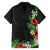 Hawaii Tropical Flowers and Leaves Family Matching Off Shoulder Maxi Dress and Hawaiian Shirt Tapa Pattern Colorful Mode