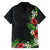 Hawaii Tropical Flowers and Leaves Family Matching Puletasi and Hawaiian Shirt Tapa Pattern Colorful Mode