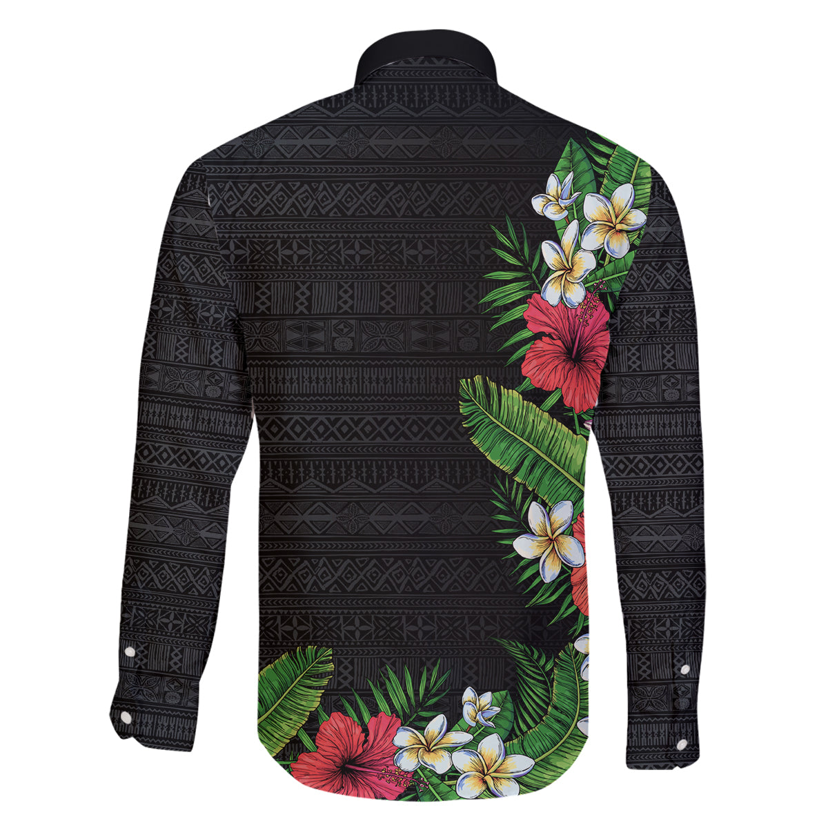 Hawaii Tropical Flowers and Leaves Family Matching Puletasi and Hawaiian Shirt Tapa Pattern Colorful Mode LT03 - Polynesian Pride