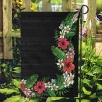 Hawaii Tropical Flowers and Leaves Garden Flag Tapa Pattern Colorful Mode LT03 Garden Flag Black - Polynesian Pride