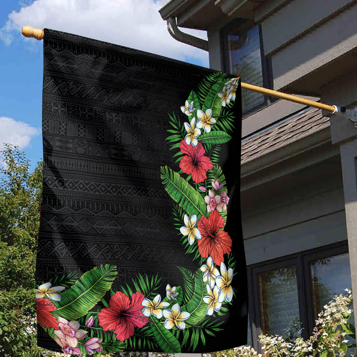 Hawaii Tropical Flowers and Leaves Garden Flag Tapa Pattern Colorful Mode LT03 - Polynesian Pride
